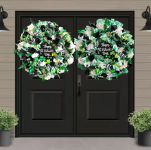 St Patrick's Day Front Door Wreath Green Shamrocks  Double Door Wreaths