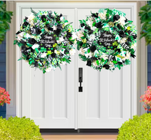 St Patrick's Day Front Door Wreath Green Shamrocks  Double Door Wreaths