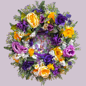 Multiple Holiday Front Door Wreath (Easter, Mother's Day, Spring, Valentine's Day) 4 HOLIDAY 21 inch Roses & Spring Flowers (Free Shipping)