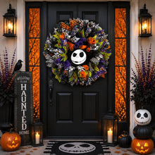 Nightmare Before Christmas Jack Skellington Halloween Wreath – Moving Spring Head – Handmade Front Door Decor