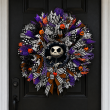 Nightmare Before Christmas Jack Skellington Wreath | Luxury Purple Halloween Front Door Decor