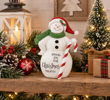 Bring On the Christmas Treats Snowman – Christmas Shelf Sitter, Snowman Decor & Holiday Tabletop Decoration