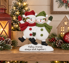 Flakey Friends Snowman Christmas Figurine – Snowman Shelf Decor, Christmas Tabletop Decoration & Holiday Gift