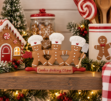 Cookie Baking Crew Gingerbread Christmas Shelf Sitter – Gingerbread Decor, Christmas Kitchen Decoration