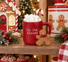 Tis the Season Christmas Cocoa Shelf Sitter – Hot Cocoa Bar Decor, Gingerbread Christmas Decor & Tier Tray Decoration