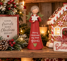 Christmas Angel Figurine – Merry Christmas My Dear Friend, Holiday Angel Decor & Christmas Tier Tray Decoration
