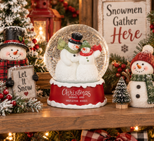 Christmas Snowman Snow Globe – Snowman Couple Holiday Decor, Winter Wonderland Decoration & Christmas Tier Tray Decor