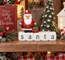 Santa Christmas Block Shelf Sitter – Christmas Tier Tray Decor, Santa Claus Holiday Decoration & Farmhouse Christmas Decor
