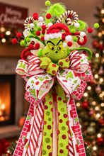 43" Grinch Christmas Tree Topper – Oversized Whimsical Grinch Tree Topper Large Christmas Bow