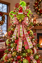 43" Grinch Christmas Tree Topper – Oversized Whimsical Grinch Tree Topper Large Christmas Bow