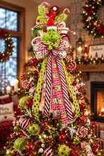 43" Grinch Christmas Tree Topper – Oversized  Grinch Tree Topper with Large Christmas Bow