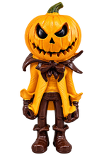 Halloween Pumpkin Man Figurine – 3D Pumpkin Head Halloween Decoration, 5.5 Inch Tabletop Shelf Décor