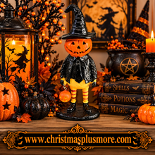 Halloween Pumpkin Witch Figurine – 3D Pumpkin Man with Witch Hat, 7 Inch Tabletop Décor (Copy)