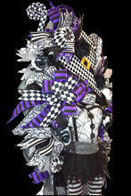 Halloween Witch Swag Wreath   Halloween Mrs. Frankenstein Purple & Black Front Door Wreath  (Free Shipping)