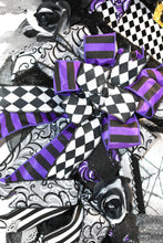 Halloween Witch Swag Wreath   Halloween Mrs. Frankenstein Purple & Black Front Door Wreath  (Free Shipping)