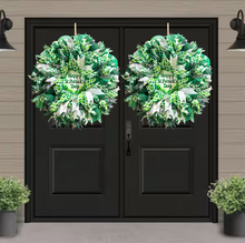 St Patrick’s Day Wreath for Front Door, Green Shamrock Wreath, Irish Holiday Door Decor