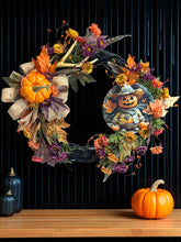 Rustic Halloween Fall Wreath  Country Style Primitive Halloween Wreath