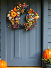 Rustic Halloween Fall Wreath  Country Style Primitive Halloween Wreath