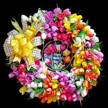Spring Tulips Front Door Wreath & Mother's Day Gift  Dual Purpose Wreath 22 inch (Free Shipping)