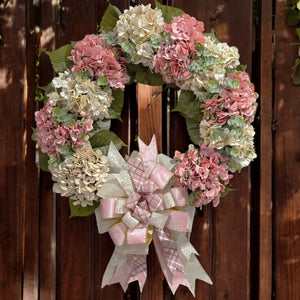 Spring Hydrangea Front Door Wreath 20 inch (Free Shipping)