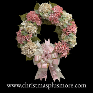 Spring Hydrangea Front Door Wreath 20 inch (Free Shipping)