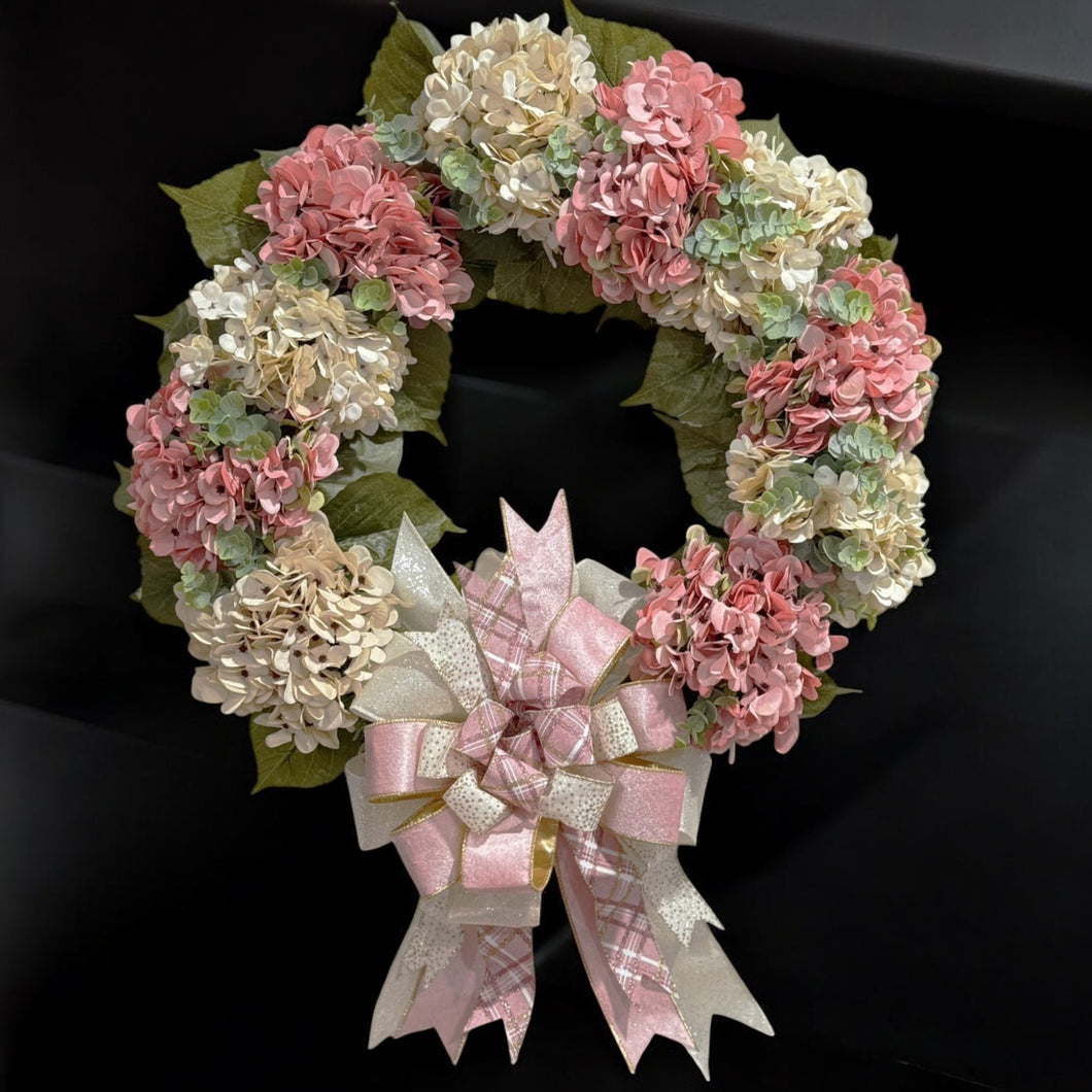Spring Hydrangea Front Door Wreath 20 inch (Free Shipping)