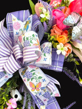 Purple Lavender Pink Tulip Wreath Farmhouse Spring Front Door Wreath Rustic Floral Decor