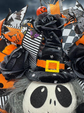Halloween Jack Swag Wreath  ~ Halloween Front Door Wreath Orange & Black Scary Wreath (Free Shipping)