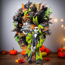 Halloween Jack  Wreath  ~ Halloween Front Door Wreath Jack Skellington Wreath (Free Shipping)