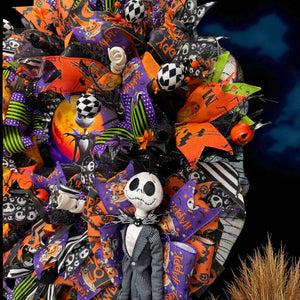Halloween Jack  Wreath  ~ Halloween Front Door Wreath Jack Skellington Wreath (Free Shipping) (Copy)