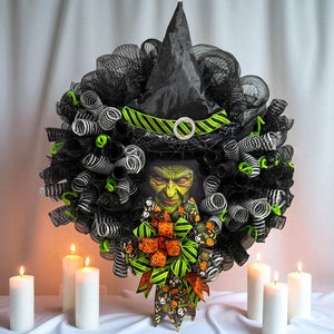 Halloween Witch Wreath #1 Halloween Best Seller ! Witch's Face Wreath (Free Shipping)