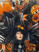 Halloween  Witch Wreath -  Halloween Swag Wreath Witch Doll Orange & Black (Free Shipping)