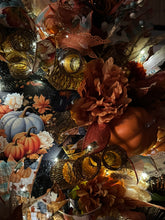 Country Fall Wreath Timer Lighted Farmhouse Style Pumpkin Welcome Wreath (Free Shipping)