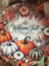 Country Fall Wreath, Farmhouse Style, Pumpkin Hydrangea Welcome Wreath (Free Shipping)