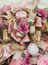 Pink Victorian Santa Christmas Large Swag Wreath ( Free Shipping)