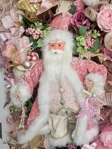 Pink Victorian Santa Christmas Large Swag Wreath ( Free Shipping)