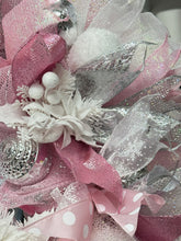 Pink & White Snowman Christmas Wreath Victorian Wreath