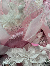 Pink & White Snowman Christmas Wreath Victorian Wreath