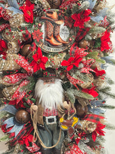 Cowboy Western Wreath, Cowboy Santa Swag Wreath