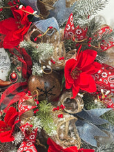 Cowboy Western Wreath, Cowboy Santa Swag Wreath