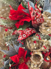 Cowboy Western Wreath, Cowboy Santa Swag Wreath