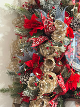 Cowboy Western Wreath, Cowboy Santa Swag Wreath