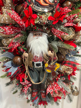 Cowboy Western Wreath, Cowboy Santa Swag Wreath