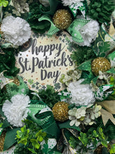 St Patrick’s Day Wreath for Front Door, Green Shamrock Wreath, Irish Holiday Door Decor, Large St Patrick's Wreath