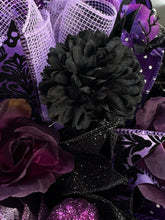 Large Purple Halloween Witch Wreath | Black Roses & Purple Hydrangeas | Gothic Halloween Door Decor | Witchy Front Door Wreath