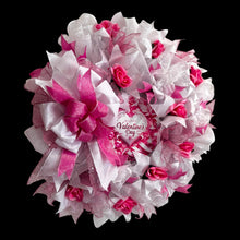 Valentine's Day Pink Roses Door Wreath