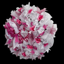 Valentine's Day Pink Roses Door Wreath