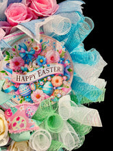 Happy Easter Pink Green & Blue  Front Door Wreath