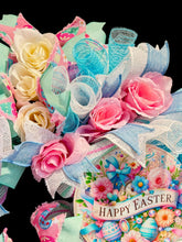 Happy Easter Pink Green & Blue  Front Door Wreath