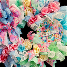 Happy Easter Pink Green & Blue  Front Door Wreath